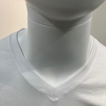 紳士用 Tシャツ 半袖 V首 ホワイト Lサイズ 綿100% ブルーメイト