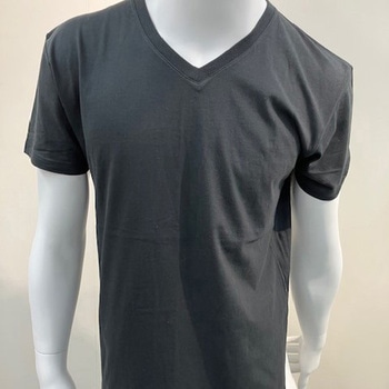 紳士用 Tシャツ 半袖 V首 ブラック Mサイズ 綿100% ブルーメイト