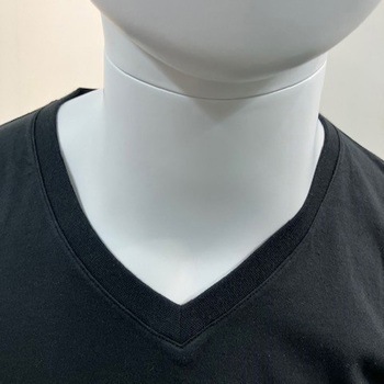 紳士用 Tシャツ 半袖 V首 ブラック Lサイズ 綿100% ブルーメイト