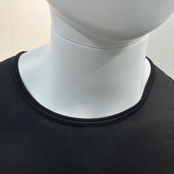 紳士用 Tシャツ 半袖 丸首 接触冷感メッシュ ブラック Mサイズ ブルーメイト