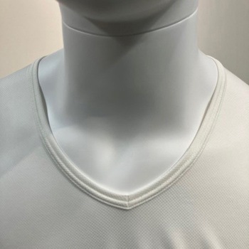 紳士用 Tシャツ 半袖 V首 接触冷感メッシュ ホワイト Lサイズ ブルーメイト