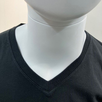 紳士用 Tシャツ 半袖 V首 接触冷感メッシュ ブラック Lサイズ ブルーメイト