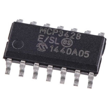 Microchip A/Dコンバータ， 16ビット， ADC数:4， 0.015ksps， MCP3428-E/SL MICROCHIP