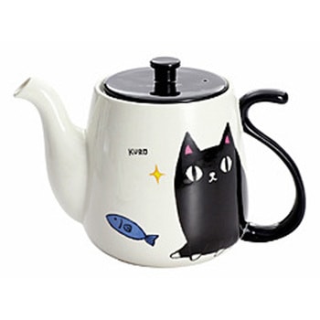 猫3兄弟しっぽポット kuro 700ml セラミック藍