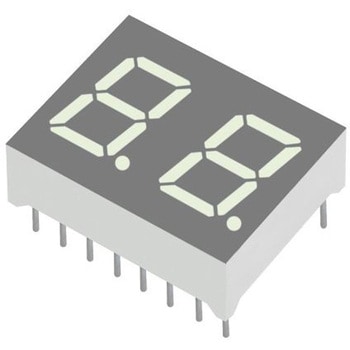 Kingbright LEDディスプレイ， 2桁， 赤， 数字表示器， 7セグメント， DA04-11SURKWA KINGBRIGHT