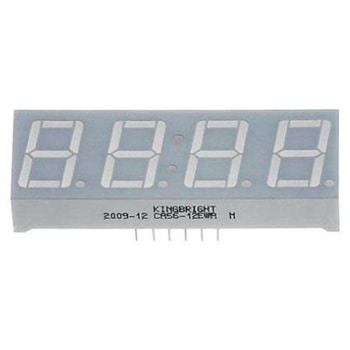 Kingbright LEDディスプレイ， 4桁， 赤， 数字表示器， 7セグメント， CA56-11SURKWA KINGBRIGHT