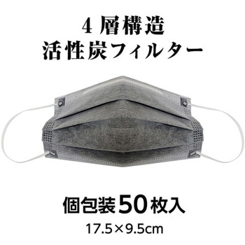サージカルマスク レギュラータイプ 活性炭フィルター 50枚入 フィフティ・ヴィジョナリー