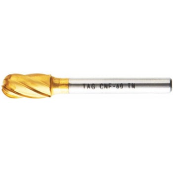 チタンコーティングシリーズ シャンク径6mm CNシリーズ シングル 全長63mm TAG BUR