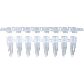 0.2mL 8連PCRチューブ+フラットキャップ 整列包装 12ストリップ×10袋 FastGene