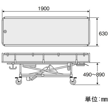 シャワートローリー・ストレッチャー 日進医療器(車イス)