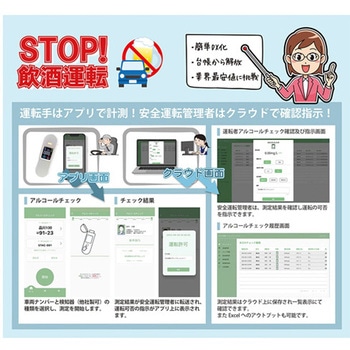 アプリ&クラウドサービス付き アルコール検知器 ピッとパッ! シーテック