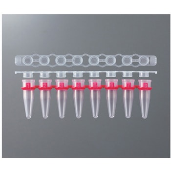 PCR用8連チューブ オプティカルフラットキャップセット 0.2mL 120個セット入 AGB