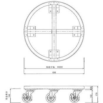 ステンレスドラム缶台車 テックサス(旧：本庄厨房機器製作所)