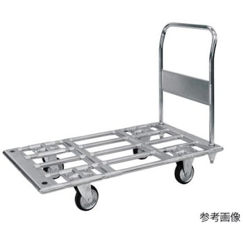 パイプ材仕様運搬台車 スチール製 200径ゴム車輪付キャスタ 590×1100 シシクアドクライス