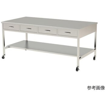 ステンレス作業台 両面引出付 間口1500×奥行900×高さ800 米澤器械工業