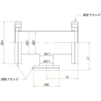 ICF70/34 変換ティー 2面回転 コスモ・テック