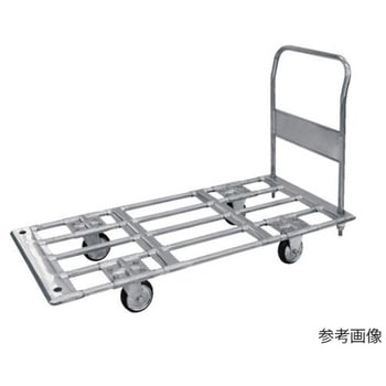 パイプ材仕様運搬台車 スチール製 200径ゴム車輪付キャスタ 590×1350 シシクアドクライス