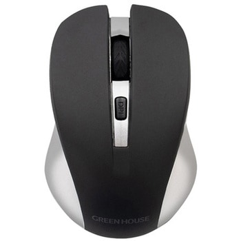 無線マウス 2.4GHz 光学式 シルバー グリーンハウス