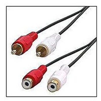 AUDIO延長ケーブル RCAピンx2-RCAジャックx2 1.5m アクロス