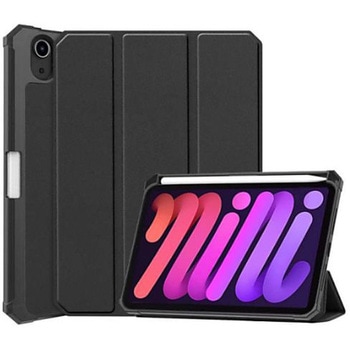 iPad mini 第6世代 対応 耐衝撃フラップケース ブラック エムディーエス