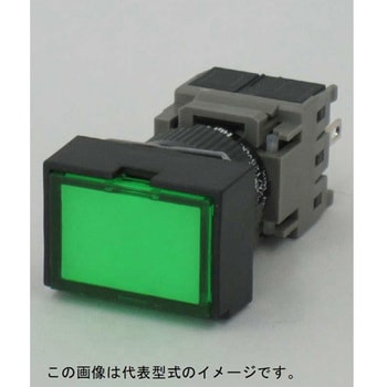 コマンドスイッチΦ16 ガード付き長角平形照光押しボタンスイッチ 緑 富士電機
