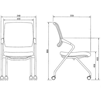 チェア ブラック メッシュブラック 540×600×H895mm SH450mm ニシキ工業