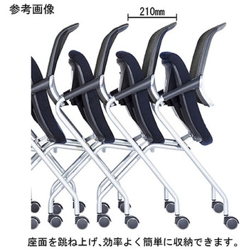 チェア ブラック メッシュブラック 540×600×H895mm SH450mm ニシキ工業
