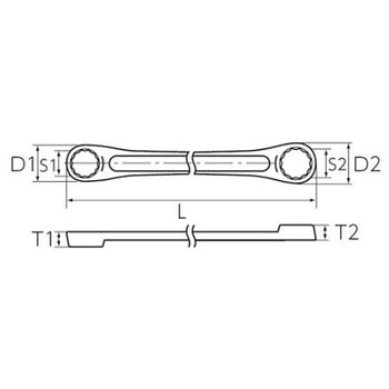 19x21mm 両口めがねレンチ 超ロング エスコ