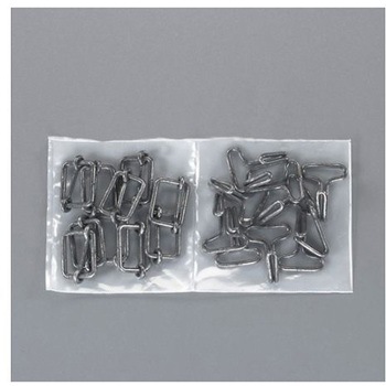30mm 平ゴムロープ金具セット[10組/黒] エスコ