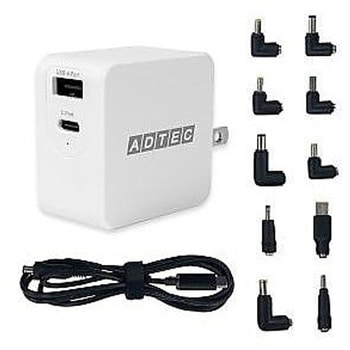 PD充電器 65W ホワイト/マルチプラグケーブルセット アドテック