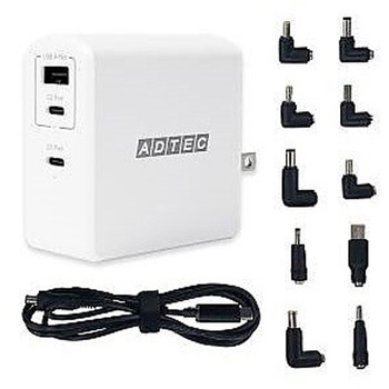 PD充電器 105W ホワイト/マルチプラグケーブルセット アドテック