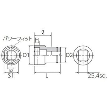 1"DR/41x19mm ホイールナット用ソケット アウター/インナー エスコ