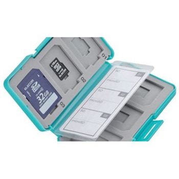 SD/micro SDカードケース 12枚収納/ブラック エスコ
