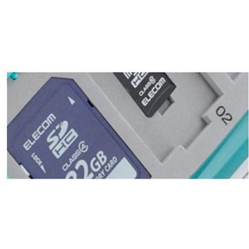 SD/micro SDカードケース 12枚収納/ブラック エスコ