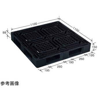 リスパレット ブラウン Jタイプ タイプ：片面使用型 D-デッキボードタイプ 裏・穴 外寸 mm ：1100×1100×150 - 岐阜プラスチック工業(RISU/リス)