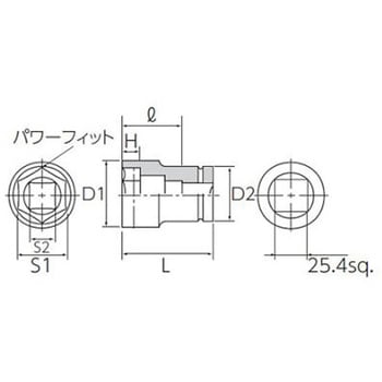 1"DRx35mm ホイールナット用インパクトソケット 薄肉 エスコ