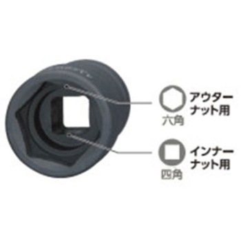3/4"DR/38x20mm ホイールナット用ソケット アウター/インナー エスコ