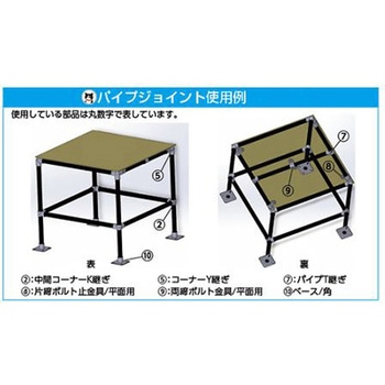 48.6mm パイプジョイント ベース/角型 エスコ