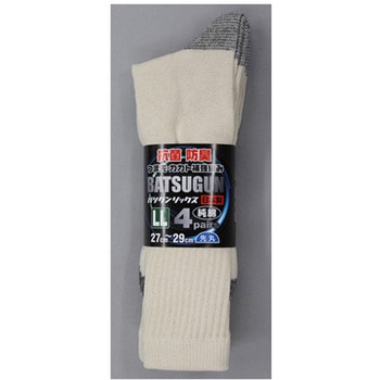 ばつぐんソックス先丸キナリ4足組 福徳産業