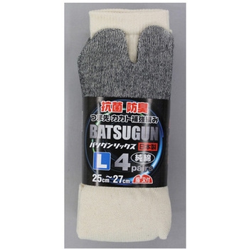 ばつぐんソックス指又キナリ 4足組 福徳産業