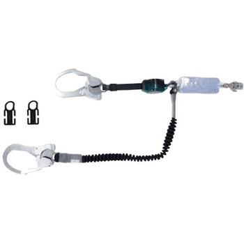 常時巻取り式と伸縮式の2丁掛けランヤード 伸縮式1.6 MHLYS-RCRNEX-56DJMRシリーズ ミドリ安全