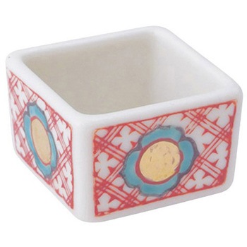 高麗赤格子金紋角形豆小丼 アズワン