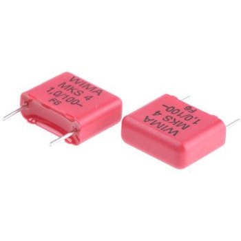 WIMA フィルムコンデンサ，63 V ac， 100 V dc，1μF，±10% WIMA