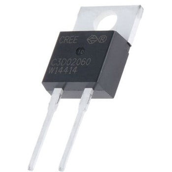 Wolfspeed 整流ダイオード， 2A， 600V スルーホール， 2-Pin TO-220 SiCショットキー 2.4V WOLFSPEED