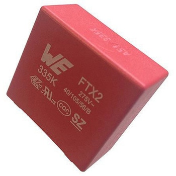 Wurth Elektronik ポリプロピレンフィルムコンデンサ，275V ac，3.3μF，±10% WURTH ELEKTRONIK