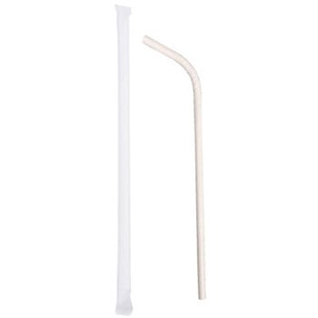曲がる紙ストロー 個包装 6000本入 サンワ
