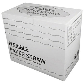 曲がる紙ストロー 個包装 6000本入 サンワ
