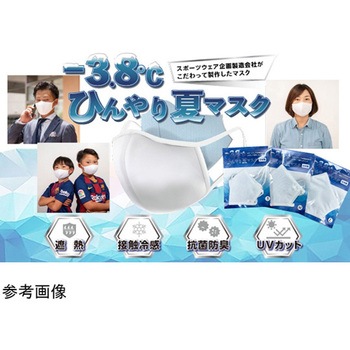 -3.8℃ひんやり夏マスク Lサイズ アズワン