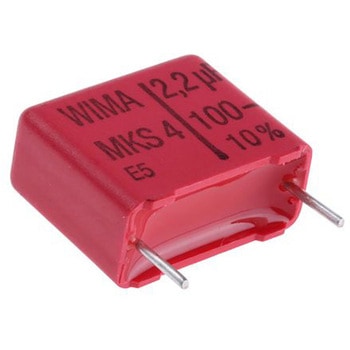 WIMA フィルムコンデンサ，63 V ac， 100 V dc，2.2μF，±10% WIMA