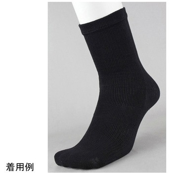 かかとキャッチ先丸 黒 4足組 FUKUTOKU(福徳産業)